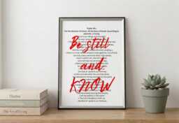 Psalm 46 Be Still & Know Minimalist Wall Art , Christian Decor - thumbnail 1