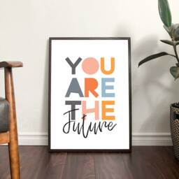 You Are The Future Print, Girls Nursery Prints, Bedroom Decor, Playroom Wall Art, Inspirational Quotes, Pastel - thumbnail 3