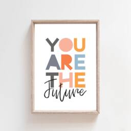 You Are The Future Print, Girls Nursery Prints, Bedroom Decor, Playroom Wall Art, Inspirational Quotes, Pastel - thumbnail 2