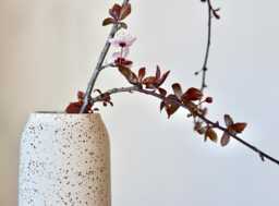 Handmade Speckled Stoneware Vase Japandi Ikebana Pottery, Table Centerpiece Vase - thumbnail 1