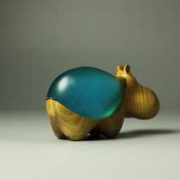 Duo Hippopotamus Sculpture - 15 - thumbnail 4
