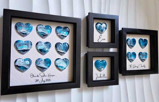 Personalised Framed Heart Ocean Wooden Picture Frames For Wall Art Coastal Decor Wedding Gifts & Mementos Gift Bride Groom - image 1