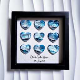 Personalised Framed Heart Ocean Wooden Picture Frames For Wall Art Coastal Decor Wedding Gifts & Mementos Gift Bride Groom - thumbnail 2