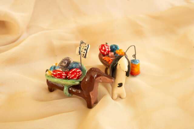 Ceramic Dachshund Lucky Dog Handcrafted Whimsical Decor - image 1