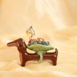Ceramic Dachshund Lucky Dog Handcrafted Whimsical Decor - thumbnail 3