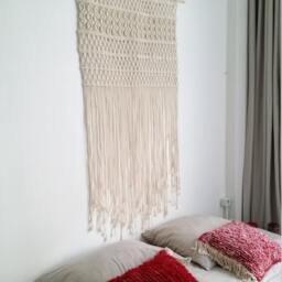 Macrame Wall Hanging Boho Headboard Tapestry, Cotton Rope Decor - thumbnail 3