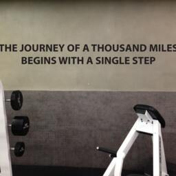 Fitness Motivational Quote Wall Decal. Studio Decor. The Journey Of A Thousand Miles Begins With Single Step - thumbnail 4