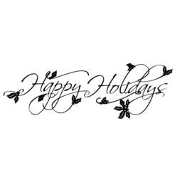 Happy Holidays Script Vinyl Wall Decal - Christmas Holly Leaves - thumbnail 3