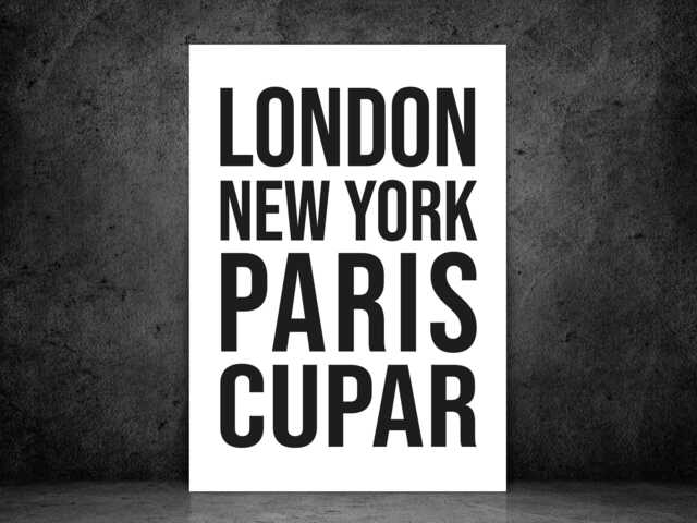 Cupar Iconic Bold Town Scotland Print Poster - Fife Gift Bespoke A5 A4 A3 Framed Or Unframed - image 1