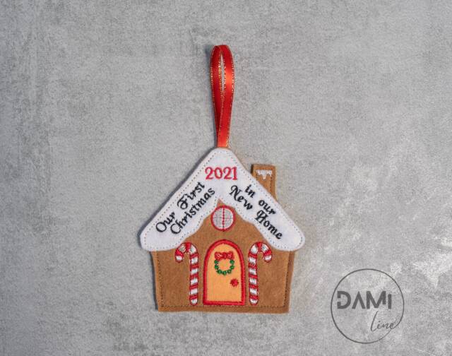 Gingerbread House Christmas 2024 Tree Decorations, Ornaments, Felt First in New Home - image 1