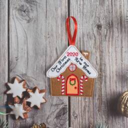 Gingerbread House Christmas 2024 Tree Decorations, Ornaments, Felt First in New Home - thumbnail 2