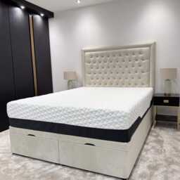Plush Velvet Ottoman Bed Frame - Chesterfield 54 - thumbnail 2