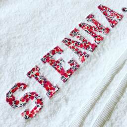 Personalized Baby Bath Towel Liberty Of London Applique, Egyptian Cotton - thumbnail 1