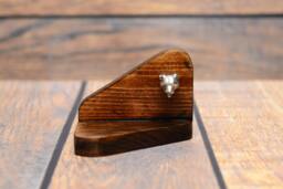 staffordshire Bull Terrier - Wooden Candlestick With Dog, Souvenir, Decoration, Limited Edition, Collection - thumbnail 1