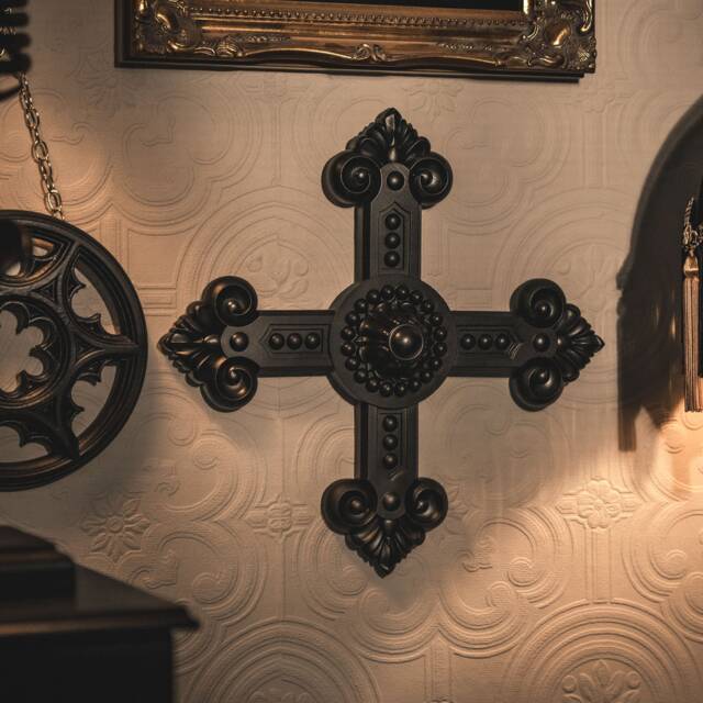 Baroque Cross Wall Hanging - Gothic Plaque Gallery Home Decor By The Blackened Teeth - image 1