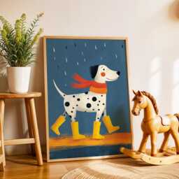 Dalmatian Nursery Poster - Dog Wall Art For Kids Room Fun Baby Print Funny Animal Rainy Day Toddler Decor Gift Idea - thumbnail 2