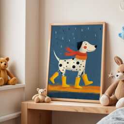 Dalmatian Nursery Poster - Dog Wall Art For Kids Room Fun Baby Print Funny Animal Rainy Day Toddler Decor Gift Idea - thumbnail 3