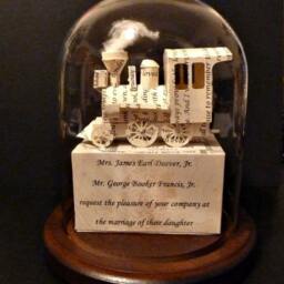 Handmade Train Sculpture From Business Cards - Railroad Lover Gift - thumbnail 2