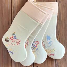 Vintage Linen Christmas Stocking - Chicken/Hens & Roosters Farmhouse Embroidered Upcycled - thumbnail 2
