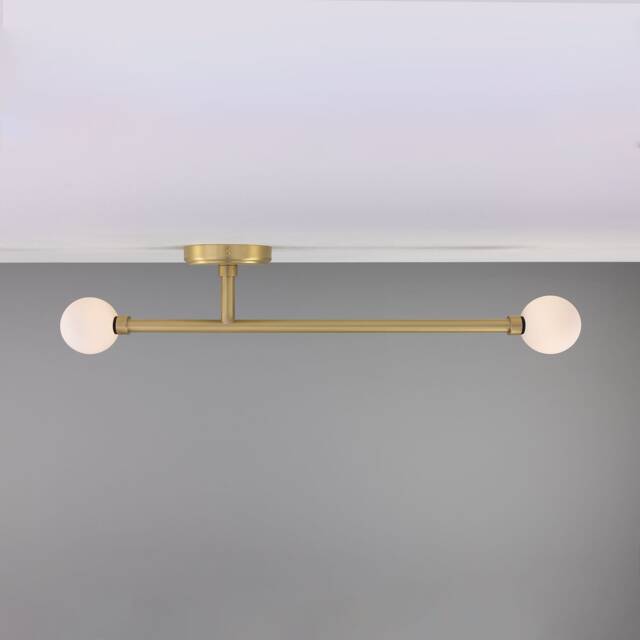 Gunning Double Globe Slim Bathroom Ceiling Light 28'' Ip44 - image 1