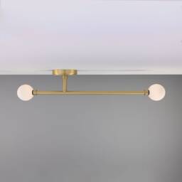Gunning Double Globe Slim Bathroom Ceiling Light 28'' Ip44 - thumbnail 1