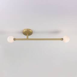 Gunning Double Globe Slim Bathroom Ceiling Light 28'' Ip44 - thumbnail 3