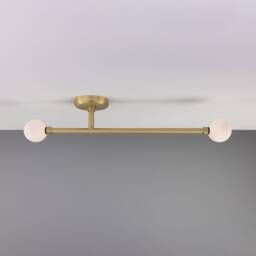 Gunning Double Globe Slim Bathroom Ceiling Light 28'' Ip44 - thumbnail 2