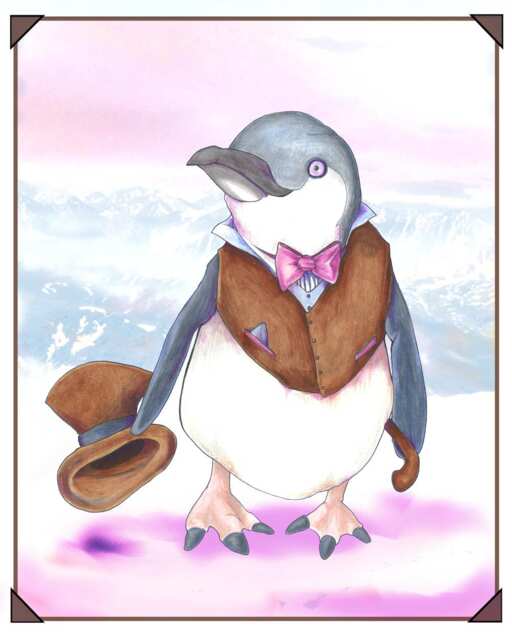Wilhelm, Gentleman Penguin - 8x10 Or 11x14 Print Cute Animals Art - Gentlemen Series - image 1