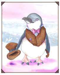Wilhelm, Gentleman Penguin - 8x10 Or 11x14 Print Cute Animals Art - Gentlemen Series - thumbnail 1