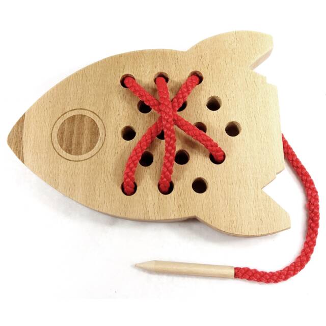 Interlaced Rocket - Wooden Toy Sensory Toys Learning Gift For Child Motor Skills Natural Wood - image 1