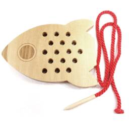 Interlaced Rocket - Wooden Toy Sensory Toys Learning Gift For Child Motor Skills Natural Wood - thumbnail 3