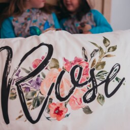 Personalized Baby Pillow Floral Girl's Nap Pillow - 12x18 - thumbnail 3