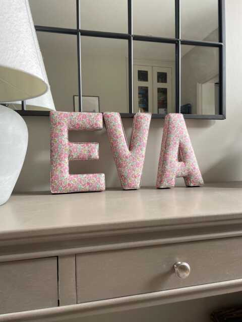 Fabric Letter - Nursery Decor Inspo Liberty Print Wall Hanging - image 1