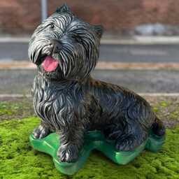 Concrete Cairn Terrier Dog Statue Outdoor Garden Pet Ornament Handmade Stone Memorial Decor Figure Lovers Gif Yard Art - thumbnail 3