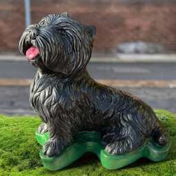Concrete Cairn Terrier Dog Statue Outdoor Garden Pet Ornament Handmade Stone Memorial Decor Figure Lovers Gif Yard Art - thumbnail 1