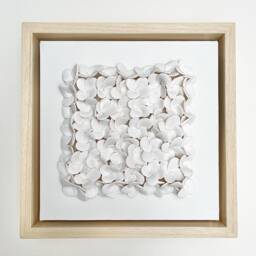 Hydrangea Art - Framed Contemporary Neutral Home Decor Canvas 3D Floral Texture Textured - thumbnail 2