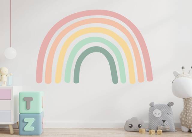 Pastel Boho Rainbow Wall Sticker Nursery Decor Decal Art - image 1