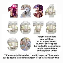 Personalised Photo Frame For Signing Any Age 1-99 Birthday Anniversary Unique Gift Present Cut Out Numbers Double Mounted , 14028D - thumbnail 3