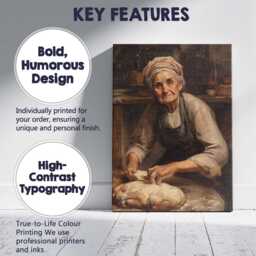 Traditional Elderly Baker Kneading Fresh Bread Dough Canvas Wall Art Print Decor Picture Ready To Hang - thumbnail 2