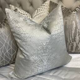 Decorative Cushion Cover, Pillow Prestigious Textiles Fabric -Dove - Silver, Cover For Sofa Or Bed, Double-Sided - thumbnail 1