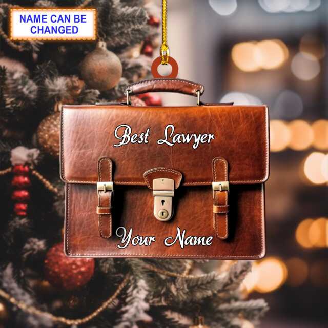 Custom Name Best Lawyer Christmas Ornament, Tree Hanging Decor, Flat 2D Ornament Acrylic/ Wooden, Gift For - image 1