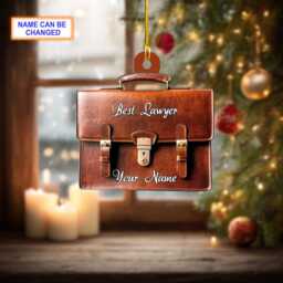 Custom Name Best Lawyer Christmas Ornament, Tree Hanging Decor, Flat 2D Ornament Acrylic/ Wooden, Gift For - thumbnail 3
