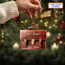 Custom Name Best Lawyer Christmas Ornament, Tree Hanging Decor, Flat 2D Ornament Acrylic/ Wooden, Gift For - thumbnail 2