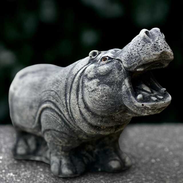 Concrete Hippo Sculpture Outdoor Hippopotamus Statue Cement Animal Decoration Handmade Ornament Front Door Figurine Hippo Lover Gift - image 1
