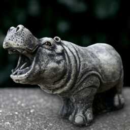 Concrete Hippo Sculpture Outdoor Hippopotamus Statue Cement Animal Decoration Handmade Ornament Front Door Figurine Hippo Lover Gift - thumbnail 2