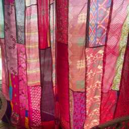 Handmade Pink Curtains, Recycled Vintage Curtains, Boho Style, Ethical Furnishings, Romantic Gift, Unique Home Decor, Eco Friendly Curtain - thumbnail 3