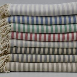 "Beige Striped Towel, Bath Towel, Hammam Towel, Turkish Towel, 40""x68" - thumbnail 4