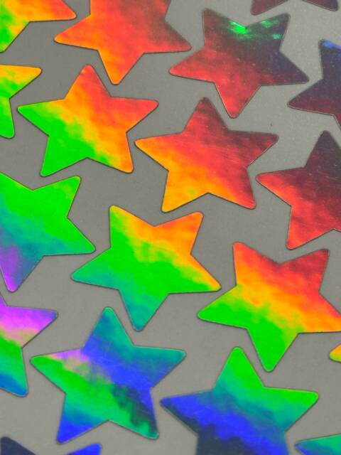 Sale Iridescent Holographic Star Wall Stickers Peel & Stick Decals - image 1