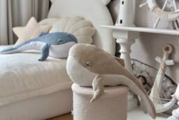 Whale Toy Gift For Newborn Baby, Nursing Pillow, Handmade Stuffed Animal, Huge Plush Humpback, Children Idea With Personalization - thumbnail 1