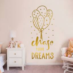 Nursery Wall Decal Chase Your Dreams, Balloons, Kids Room Decor - thumbnail 3